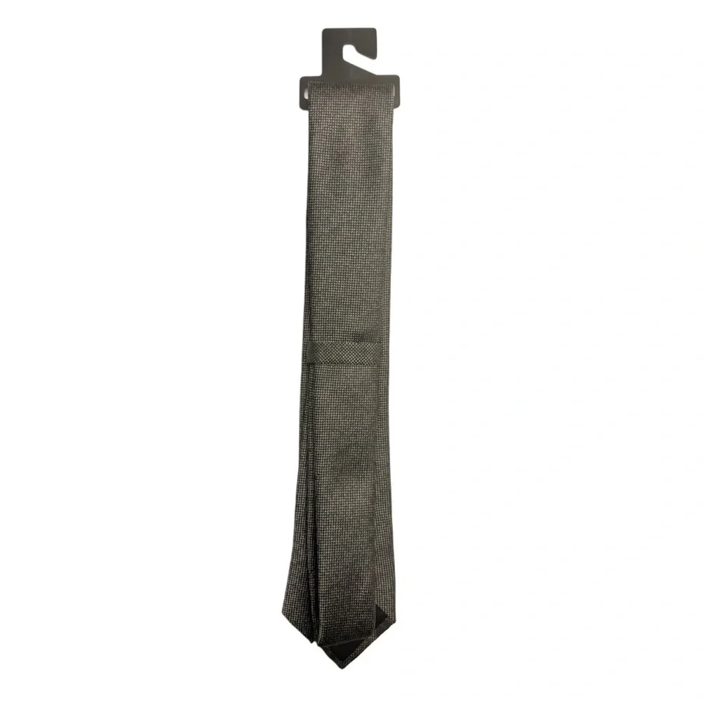 Express Men's Grey Textured Silk-Blend Tie - Picture 4 of 4